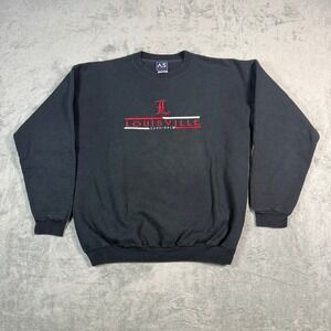 Vintage AS Sports Mens Medium Louisville Cardinals Sweatshirt Black Crewneck